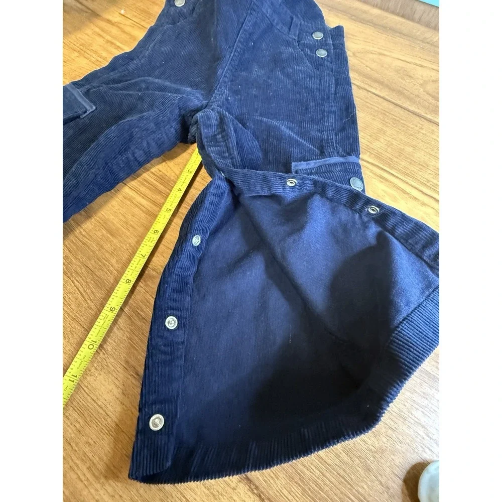 Blue Corduroy Overalls by Jojo Maman Bebe‎ Size 2/3 Years. Tartan Plaid Accents